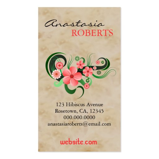 Florist Business Card (back side)