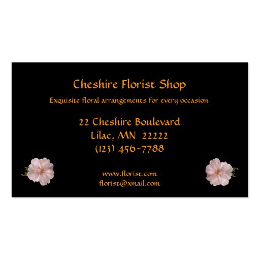 Florist Business Card Template (back side)