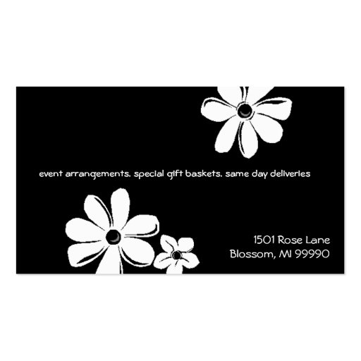 Florist or Flower Shop Business Cards (back side)