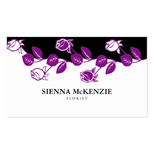 Florist (Purple) Business Card Templates (front side)
