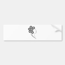 Florista de Nouveau del arte Etiqueta De Parachoque