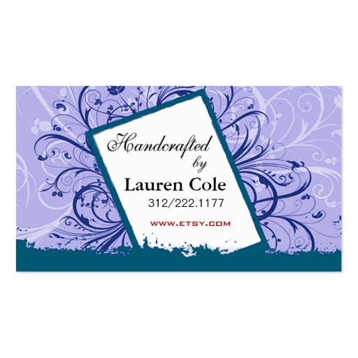 Florista Handcrafted by custom crafts Business Card Template (front side)