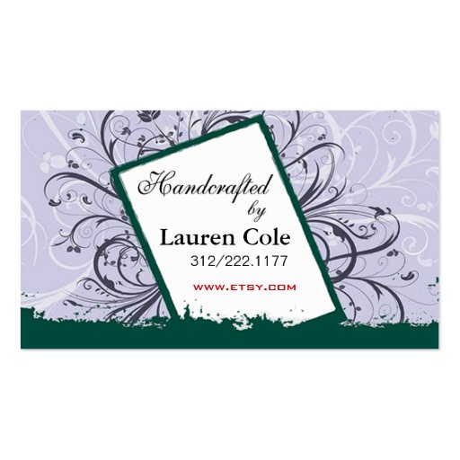 Florista Handcrafted by custom crafts Business Card Templates (front side)