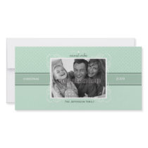 Flourish and Dots Christmas Photo Card in Blue photo cards
