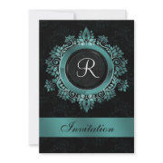 Aqua wedding invites by mgdezigns