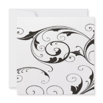 flourish; black// pink save the date personalized invites