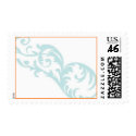 Flourish - blue & orange postage