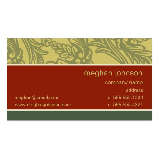 Flourish Brick Chic Business Card Template (front side)