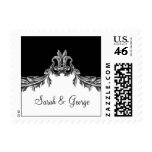 flourish gray elegant wedding stamps