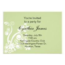 Flourish Green Invitation  (#INV 023) invitations