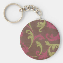 Flourish in Purple & Green Keychains