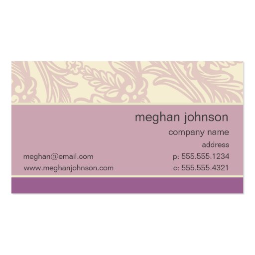 Flourish Lilac Chic Business Card Template (front side)