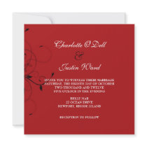 flourish monogram wedding custom announcement