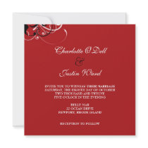 flourish monogram wedding invite