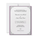 flourish purple; wedding custom invitation