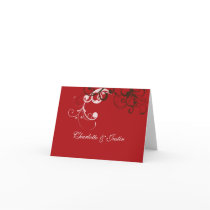 flourish; red greeting cards