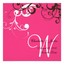 flourish; reserva del rosa la fecha invitaciones personalizada