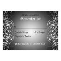 Flourish RSVP Bride & Groom Reception Cards Custom Invites
