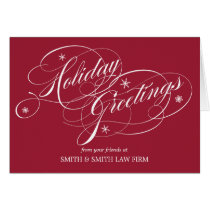Flourish Script Business/Corporate Holiday Card cards
