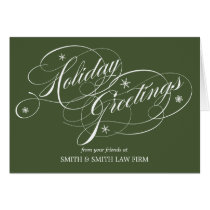 Flourish Script Business/Corporate Holiday Card cards