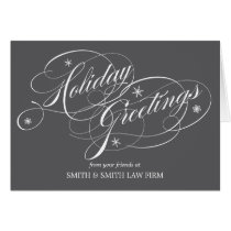 Flourish Script Business/Corporate Holiday Card cards