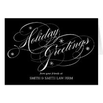Flourish Script Business/Corporate Holiday Card cards