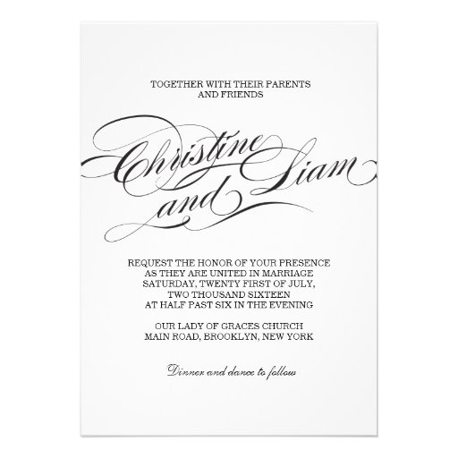 Flourish Script Wedding Invitation 5