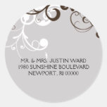 flourish; silver address stickers