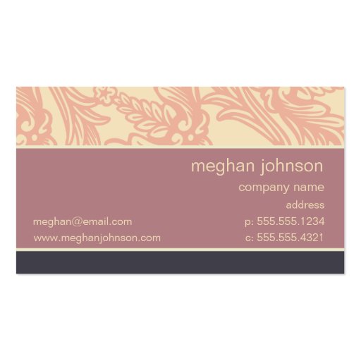 Flourish Soft Eggplant Chic Business Card Template (front side)