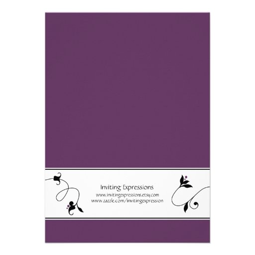 Flourish Swirl Eggplant Bridal Shower Invitations