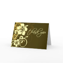 flourish, thank you, thanks, greeting, card, note, gift, gifts, brown, tropical, hibiscus, flower, flowers, floral, art, nature, Card with custom graphic design