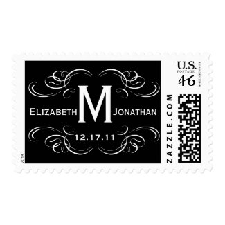 Flourish Wedding Custom Monogram Postage stamp