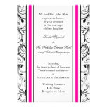 Flourish: White with Black and Pink Invitations