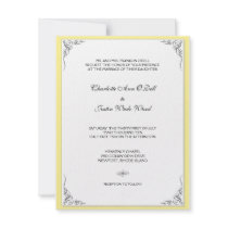 flourish yellow; wedding invite