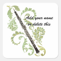 Flourishing Oboe Square Stickers