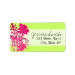 Flourishing Pink Flowers in Lime labels