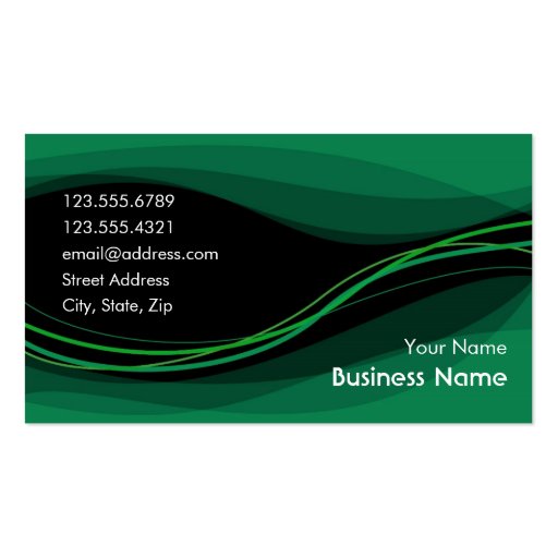 Flow Business Card (night green) (front side)