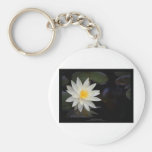 Flower 055 White Water Lily Keychains