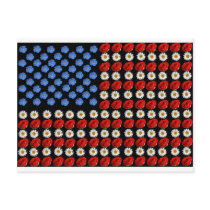 Flower American Flag Postcard