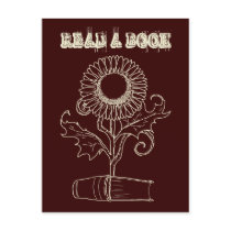 Flower and a book postcards
