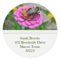 Flower and Bee Address Label stickers