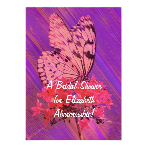 Flower and Butterfly Bridal Shower Invitations