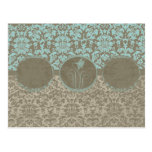 Flower and Damask Postcard