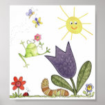 flower and frog posters