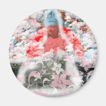 Flower and the Merciful Goddess 菩 薩 with Imabari c Fridge Magnet