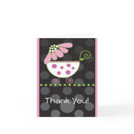 Flower Baby Carriage Thank You Card card
