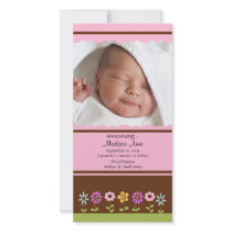 Flower Baby Girl PHOTO Birth Announcement photo cards by celebrateitinvites Flower Baby Girl PHOTO Birth Announcement photo cards