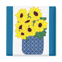 Flower basket magnet