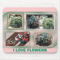 FLOWER BASKETS, I LOVE FLOWERS mousepads