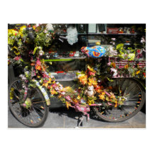 flower bike postcard